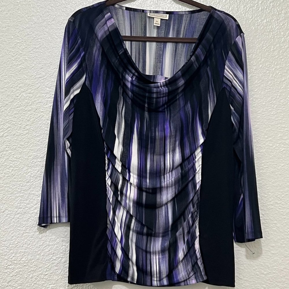 Dana Buchman Women's Multicolor Blue Blouse